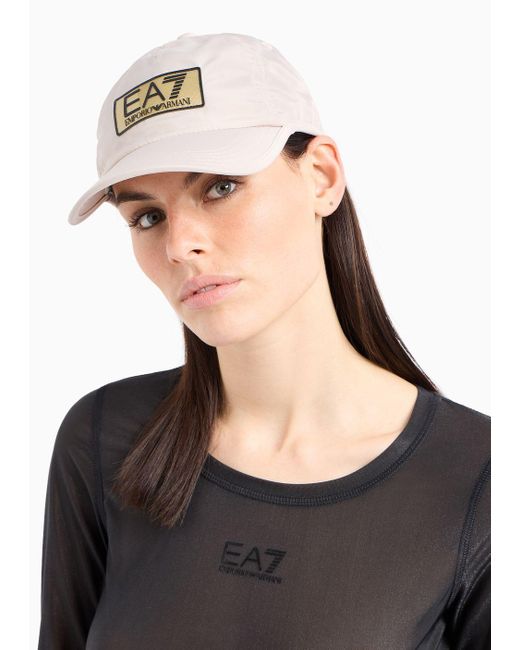 EA7 Natural Asv Gold Label Recycled-fabric Baseball Cap