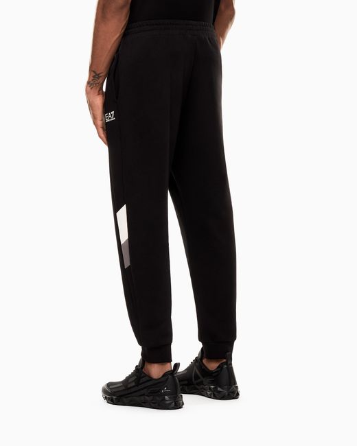 EA7 Black Summer Block Pure Cotton Joggers for men