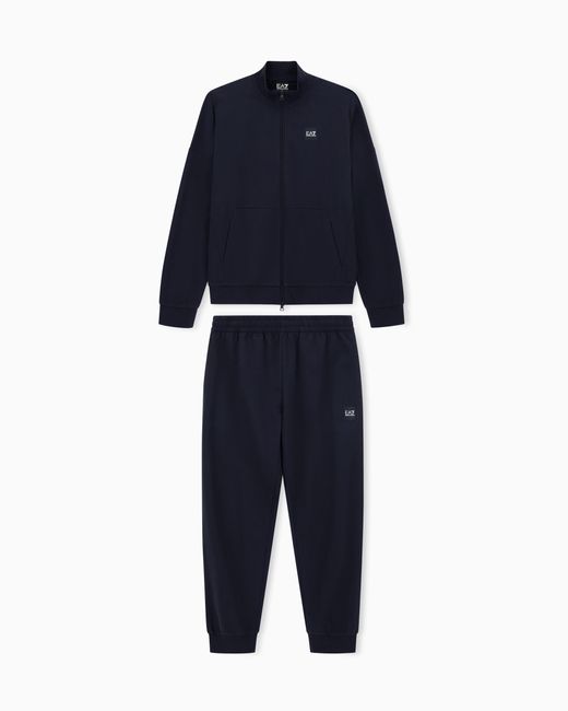 EA7 Blue Cotton Visibility Tracksuit for men
