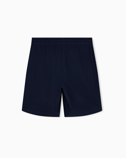 EA7 Blue Core Identity Cotton Bermuda Shorts for men