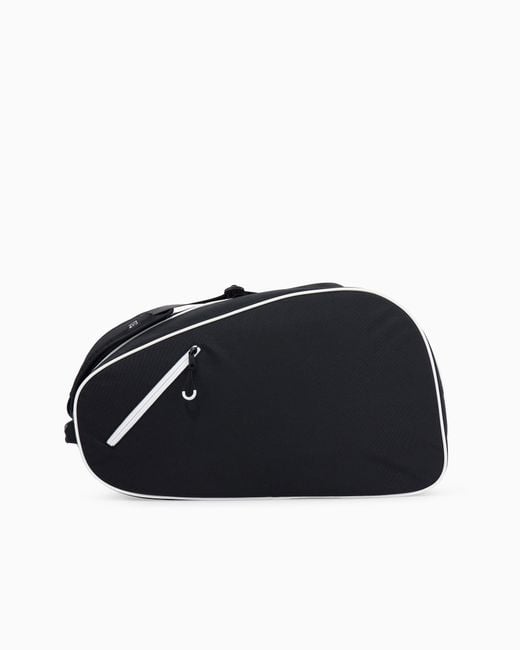 EA7 Black Padel Gym Bag With Lining And Outer Coating