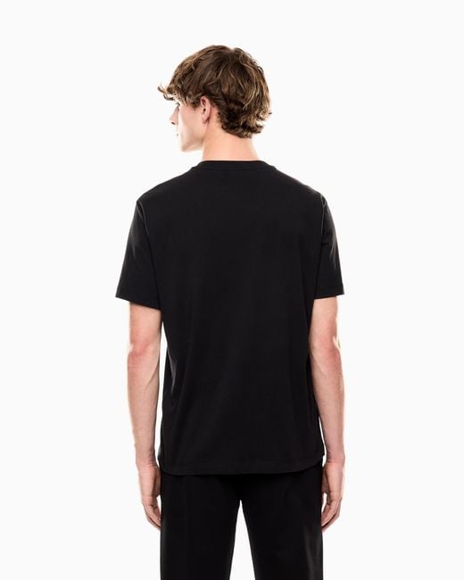 EA7 Black Emporio Armani Logo Series Cotton T-Shirt for men