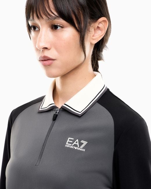 EA7 Blue Polo Shirt Golf Pro Regular Fit Stretch Pique