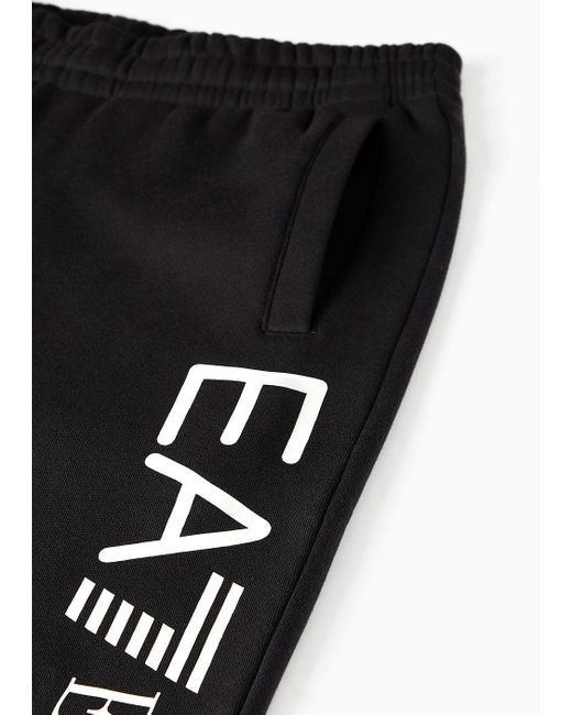 EA7 Logo Series Jogginghose Aus Baumwollmischgewebe in Black für Herren