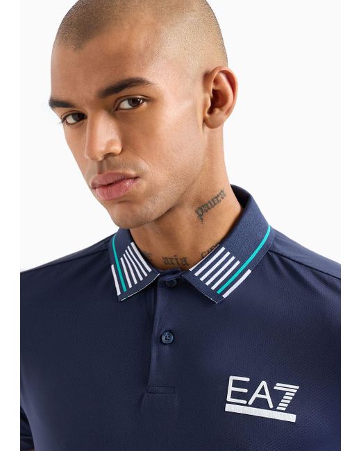 EA7 Golf Pro Poloshirt Aus Ventus7-funktionsgewebe in Blue für Herren