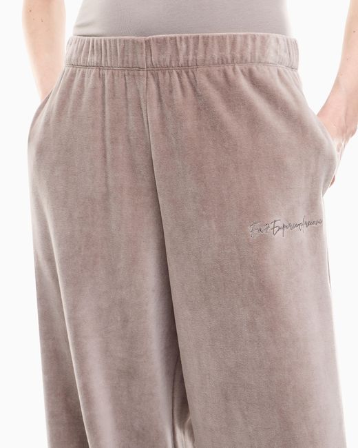 EA7 Gray Trouser Athletic Velour Regular Fit Cotton Jersey