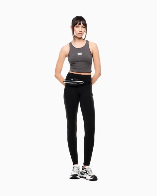 EA7 Black Stretch Jersey Leggings