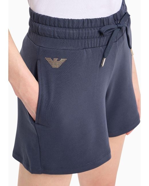 EA7 Blue Evolution Viscose-blend Shorts