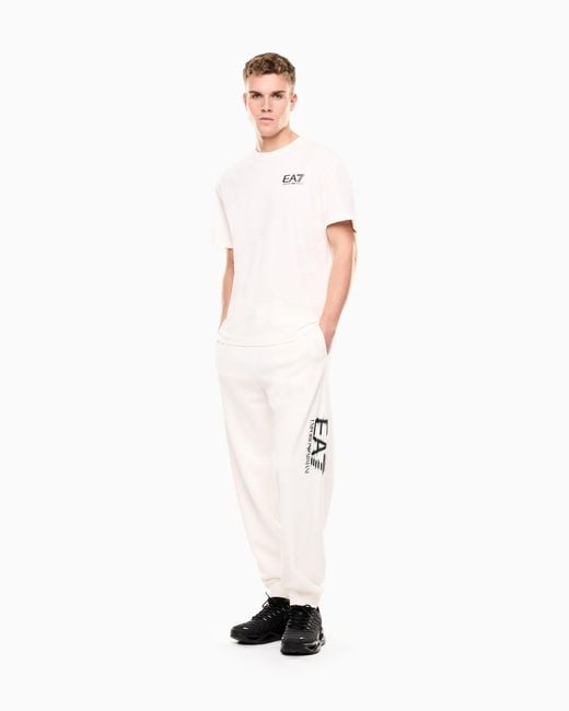 EA7 White Visibility Cotton Jersey T-Shirt for men