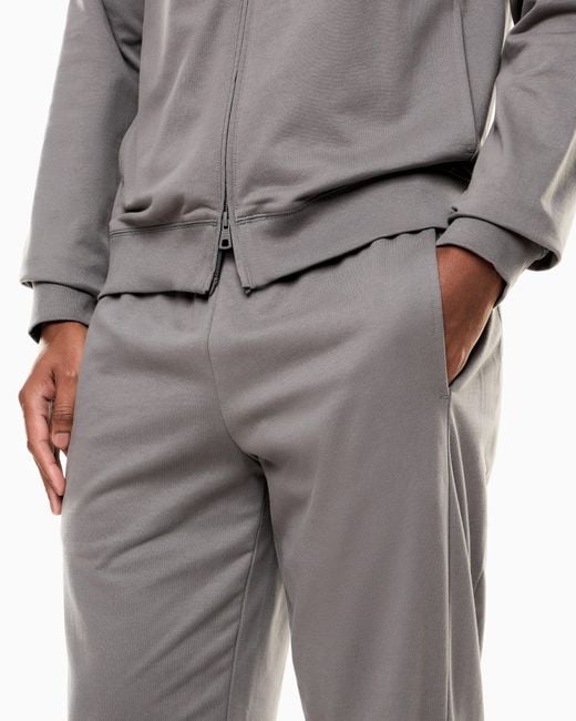 EA7 Gray Core Identity Cotton Tracksuit for men