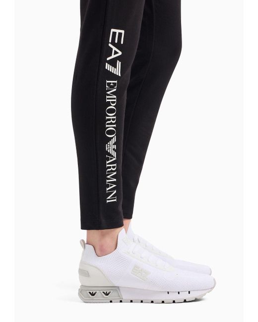 EA7 White Stretch-cotton Tracksuit With Logo