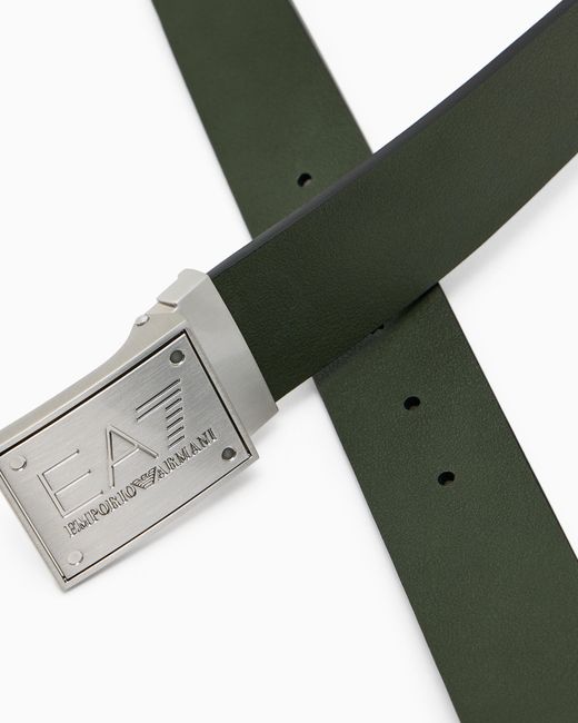 EA7 White Reversible Belt