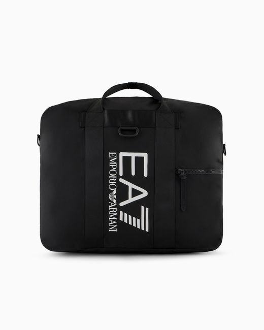 EA7 Black Logo Series Sporttasche Aus Recyceltem Stoff