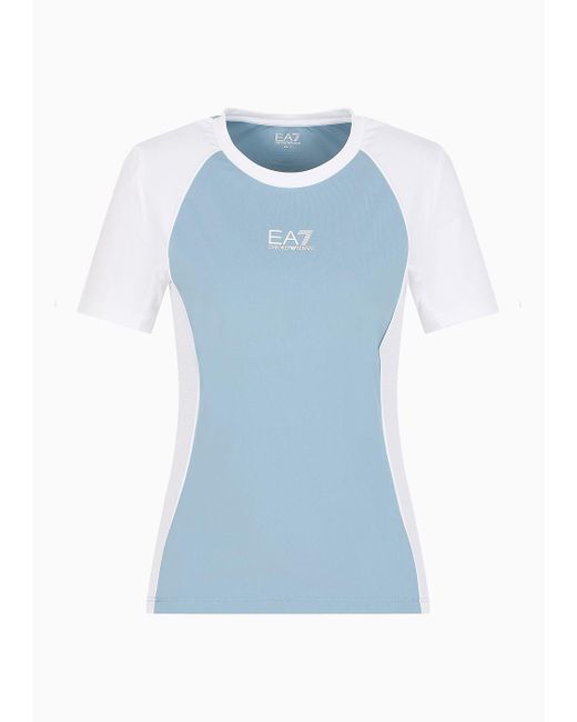 EA7 Blue Asv Tennis Pro T-shirt Aus Ventus7-funktionsgewebe