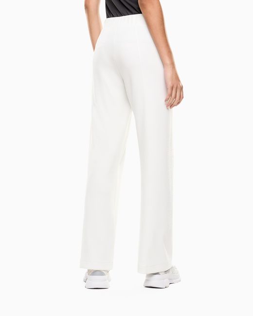 EA7 White Precious Stretch Jersey Trousers