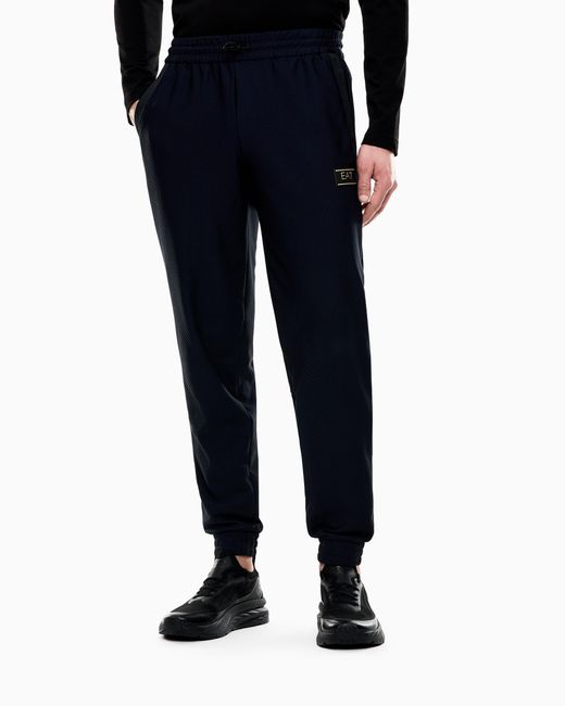 EA7 Blue Premium Label Technical-Fabric Joggers for men