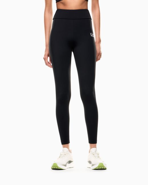 EA7 Black Stretch Legging With High Waist