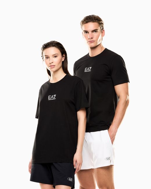 EA7 Internazionali Bnl D'Italia T-Shirt Mit Print, Gefertigt Aus Baumwolle Mit Rundhalsausschnitt in Black für Herren