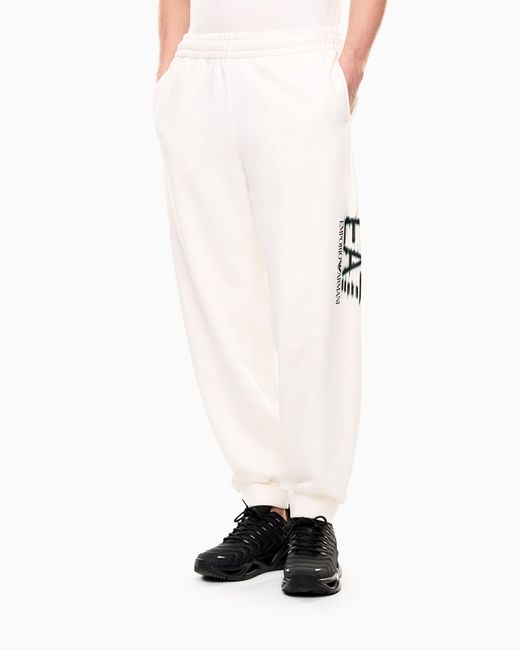 EA7 White Visibility Cotton Joggers for men