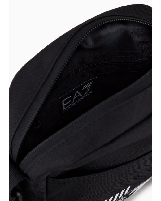 EA7 Black Train Core Small Recycled Fabric Shoulder Bag