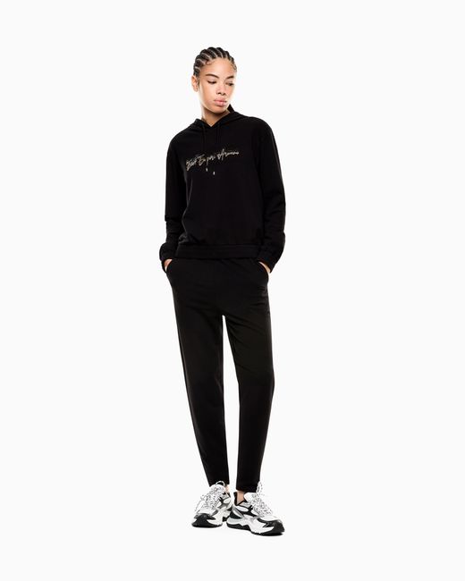 EA7 Black Stretch Cotton-Blend Tracksuit
