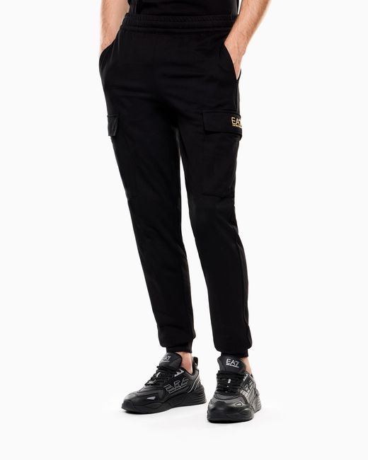 EA7 Black Utility Trousers Core Identity for men