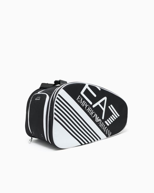 EA7 Black Water-Resistant Backpack With A Shoe Compartment Padel Bag