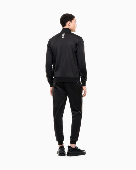 EA7 Black Technical-Fabric Core Identity Tracksuit for men