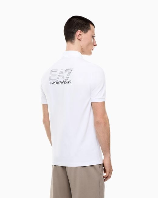 EA7 White Visibility Cotton Jersey T-Shirt for men