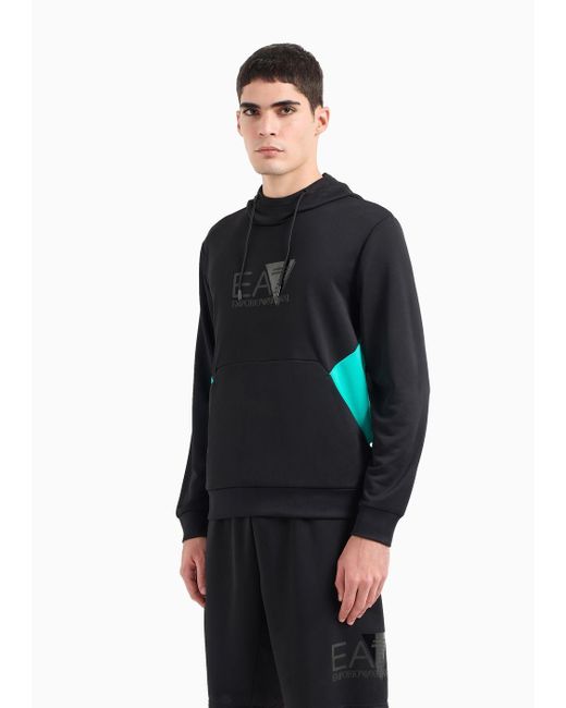 EA7 Visibility Sweatshirt Mit Kapuze Aus Funktionsgewebe in Black für Herren