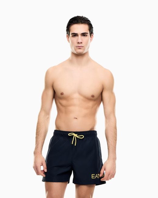 EA7 Blue Swim Trunks With Logo for men