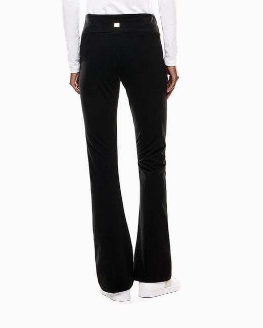 EA7 Black Stretch Leggings With High Waist And Bootcut Fit Core Lady