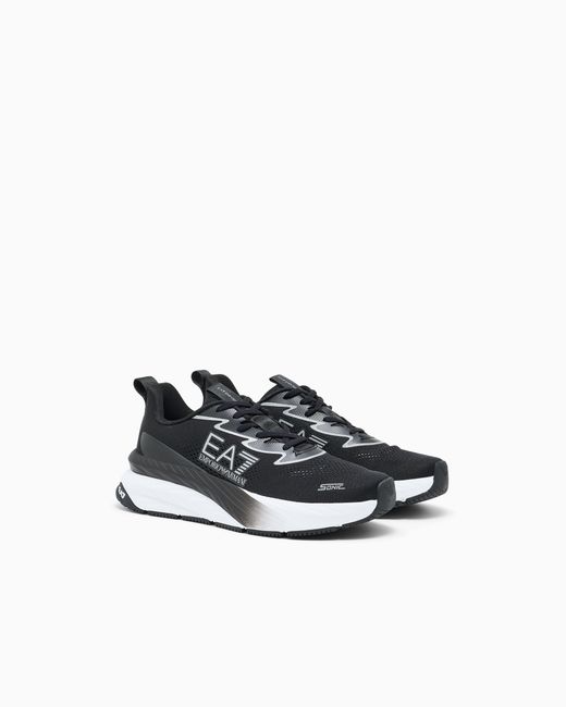 EA7 White Sneaker Crusher Sonic Mesh With Dual-Density Cushioning