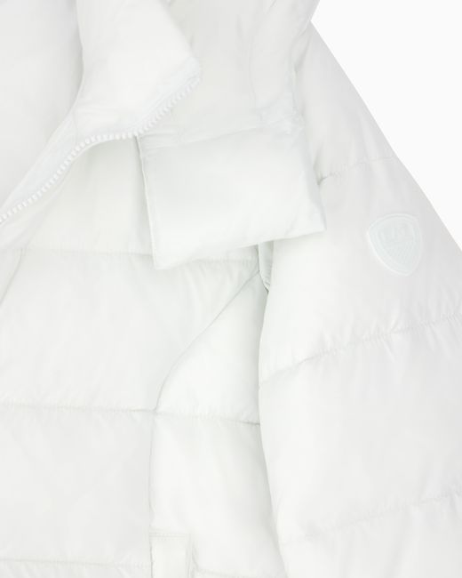 EA7 White Bomber Jacket Regular Fit Padded With Hood