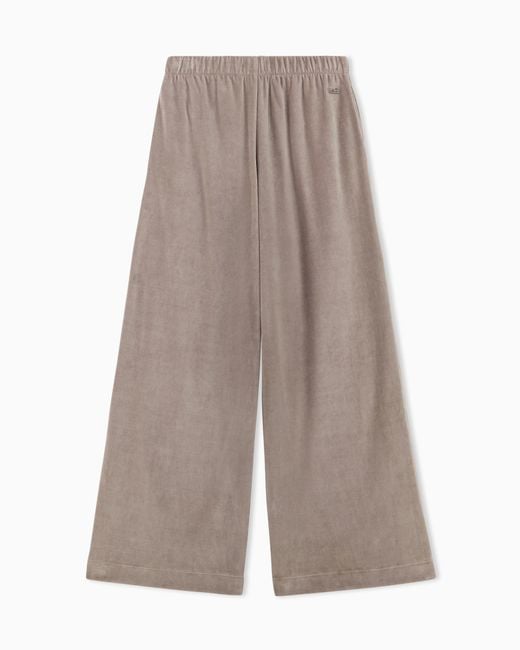 EA7 Gray Trouser Athletic Velour Regular Fit Cotton Jersey