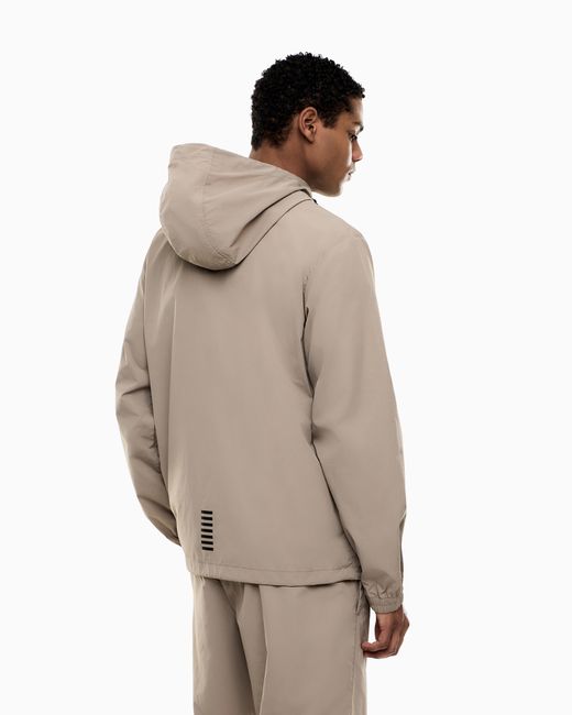 EA7 Natural Core Identity Nylon Hooded Sweatshirt for men