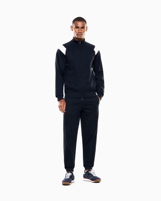 EA7 Blue Core Identity Cotton Tracksuit for men