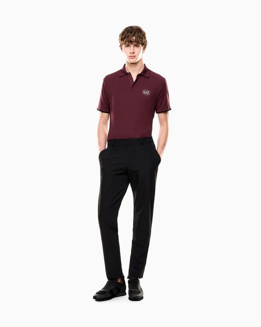 EA7 Black Slim-Fit Pants Golf Pro for men