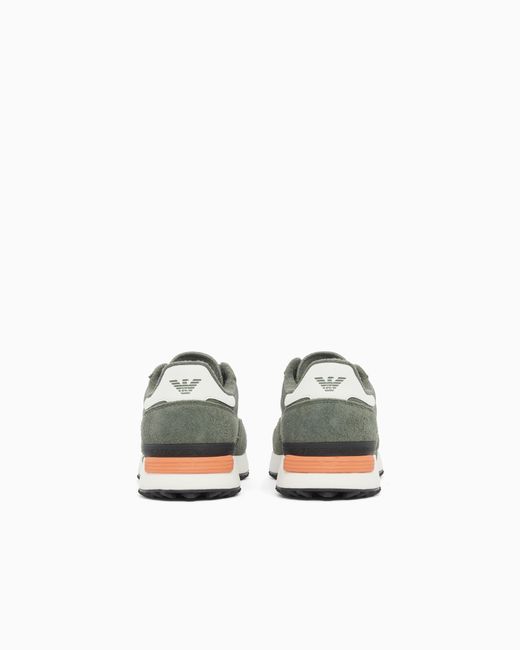 EA7 Green Vintage Sneaker Mit Wildledereinsätzen Vintage Running