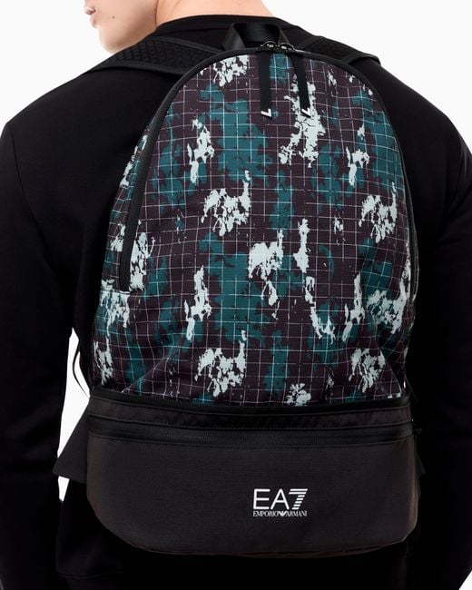 EA7 Blue Foldable Backpack