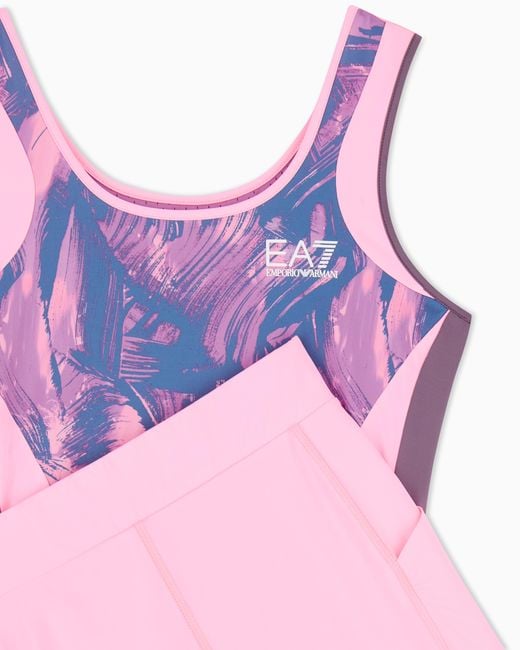 EA7 Purple Dress Tennis Pro Slim Fit Jersey With Elastane