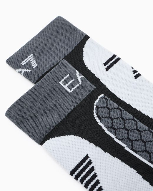 EA7 Black Stretch Technical Fabric Ski Socks