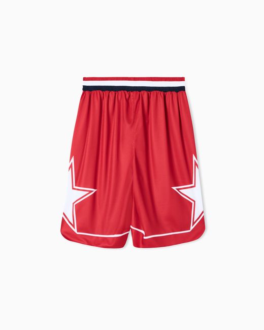 EA7 Red Shorts Replica Olimpia Milano Eurolega 25/26 for men