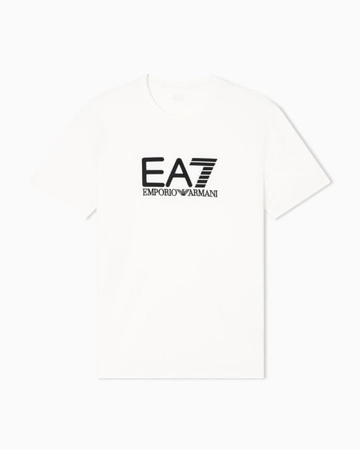 T-Shirt A Maniche Corte Visibility di EA7 in White da Uomo