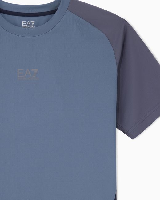 EA7 Blue Slim-Fit T-Shirt Ventus 7 for men