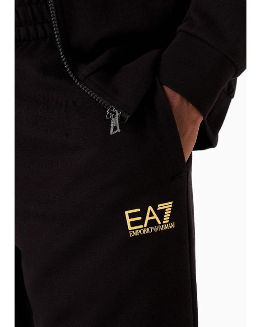 EA7 Black Core Identity Cotton Tracksuit for men