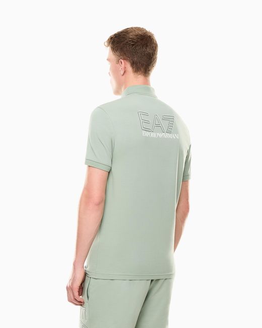EA7 Green Visibility Cotton Jersey T-Shirt for men