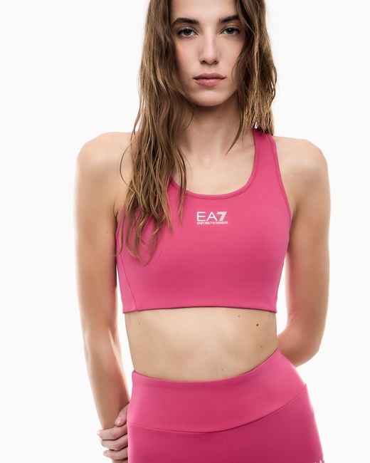 EA7 Pink Medium-Support Sports Bra