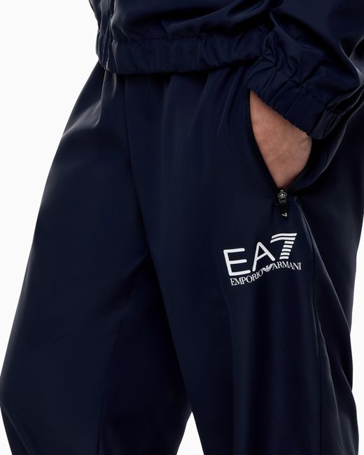 EA7 Blue Ventus7 Suit With Zipped Hoodie And Joggers Multisport for men