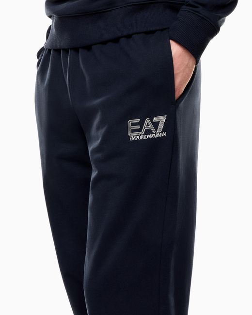 EA7 Blue Visibility Pure Cotton Tracksuit for men